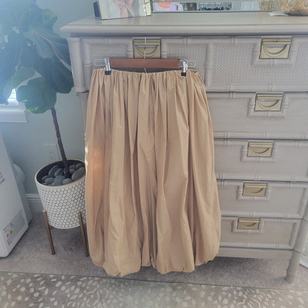 LOFT Tan Midi Skirt